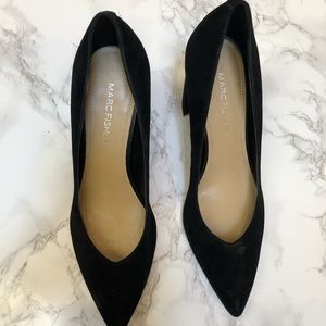 Marc Fisher Black Suede Pointed Heels